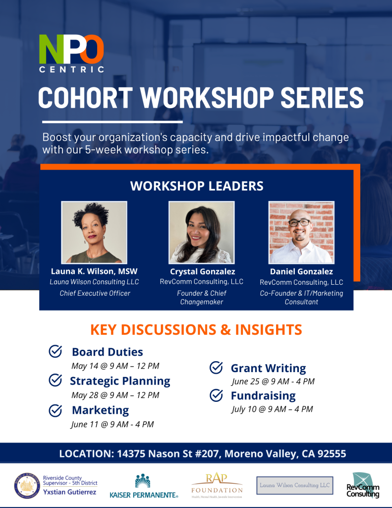 Cohort Workshop Series flier